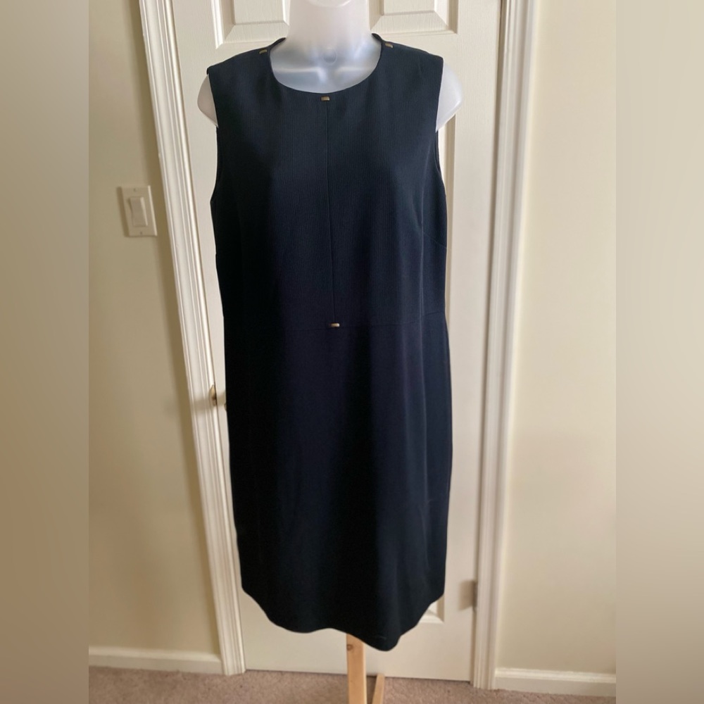 Garfield Marks - VINTAGE Woman’s classy black sleeveless midi dress, Size: 8